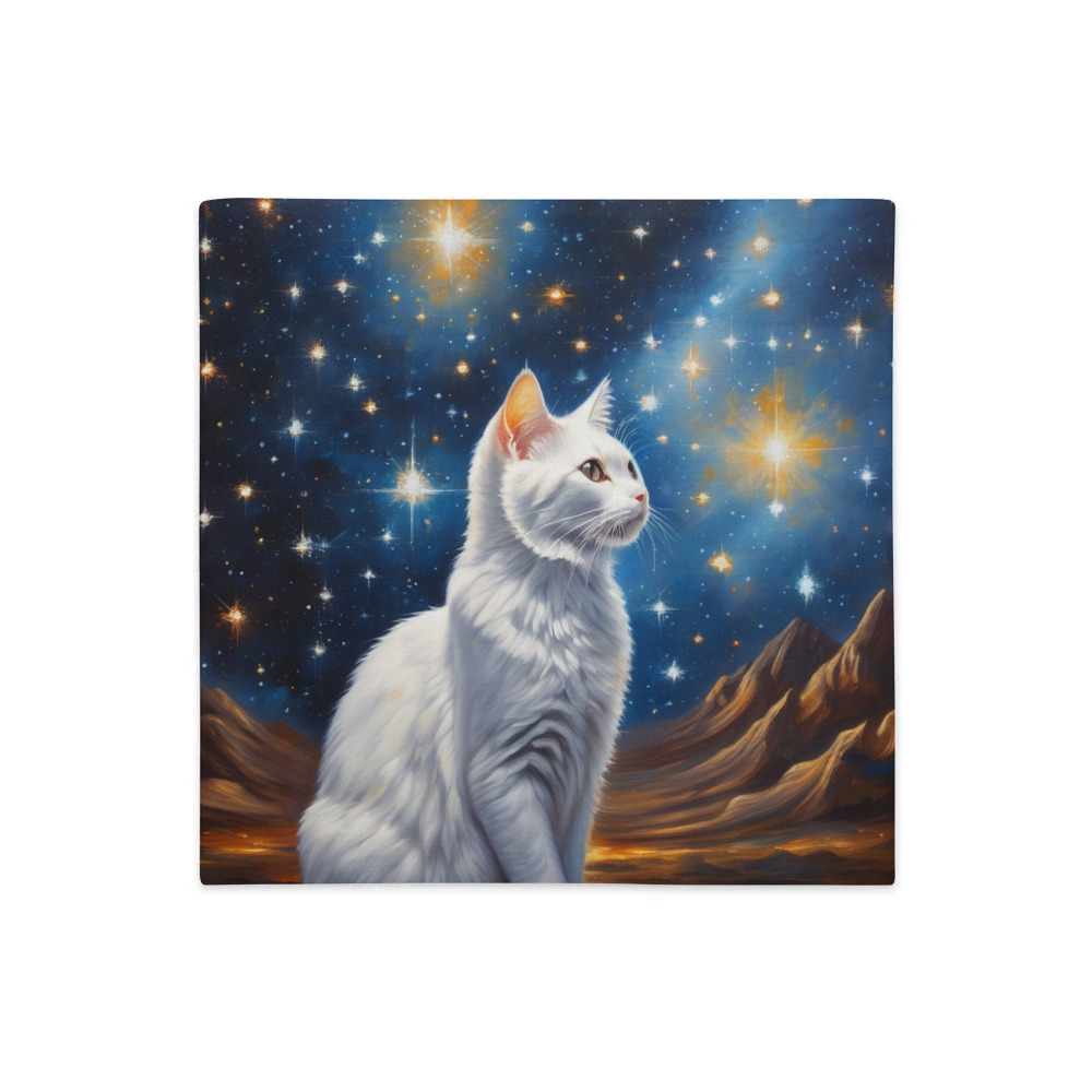 PugMug Custom White Companion Cat Premium Pillow Case