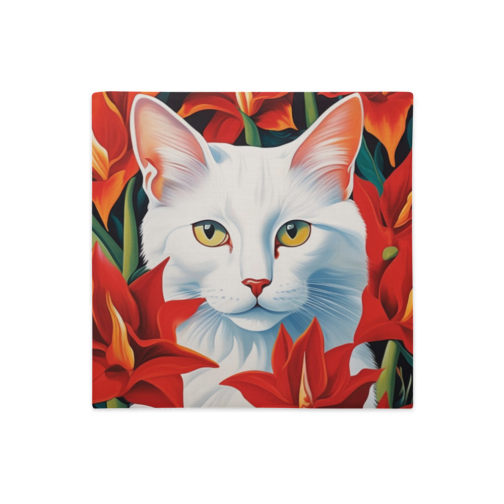 PugMug Custom White Companion Cat Premium Pillow Case