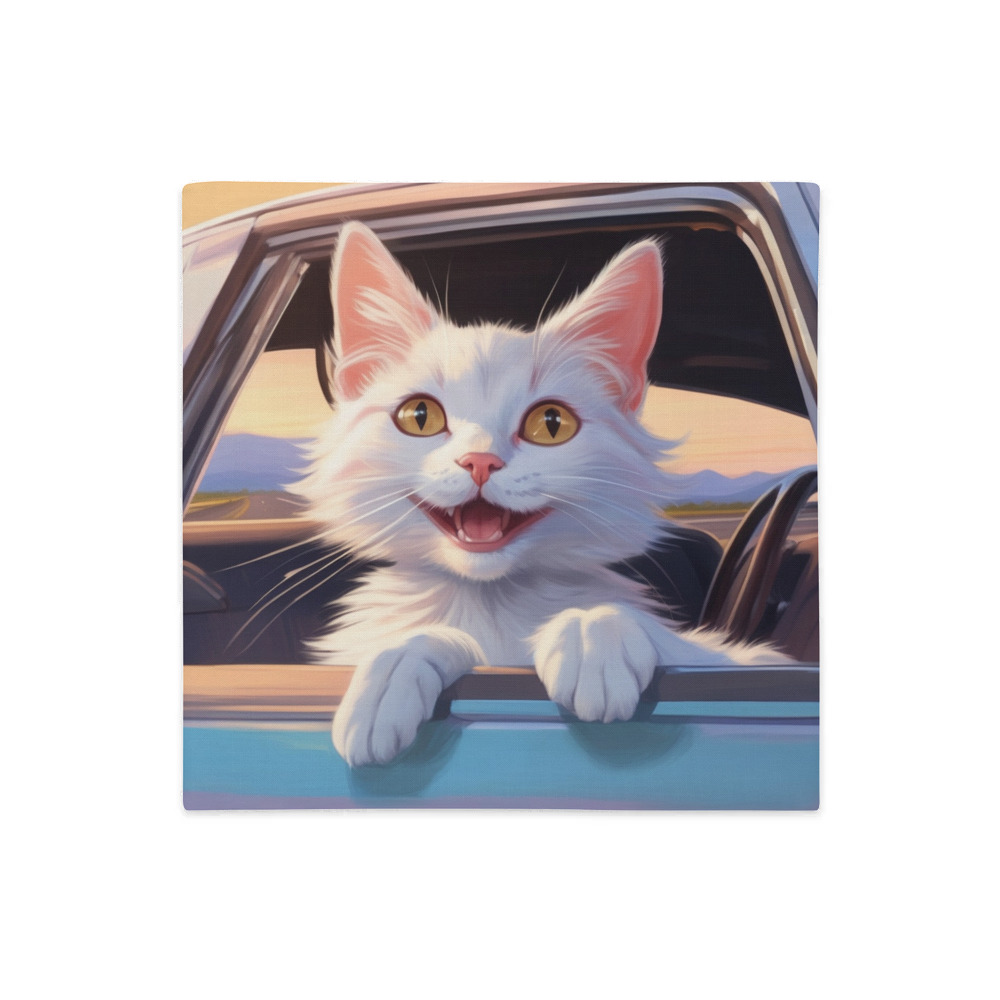 PugMug Custom White Companion Cat Premium Pillow Case