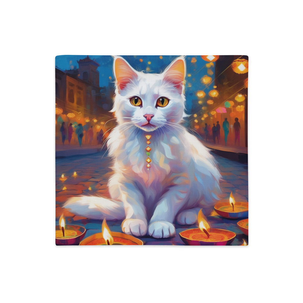 PugMug Custom White Companion Cat Premium Pillow Case