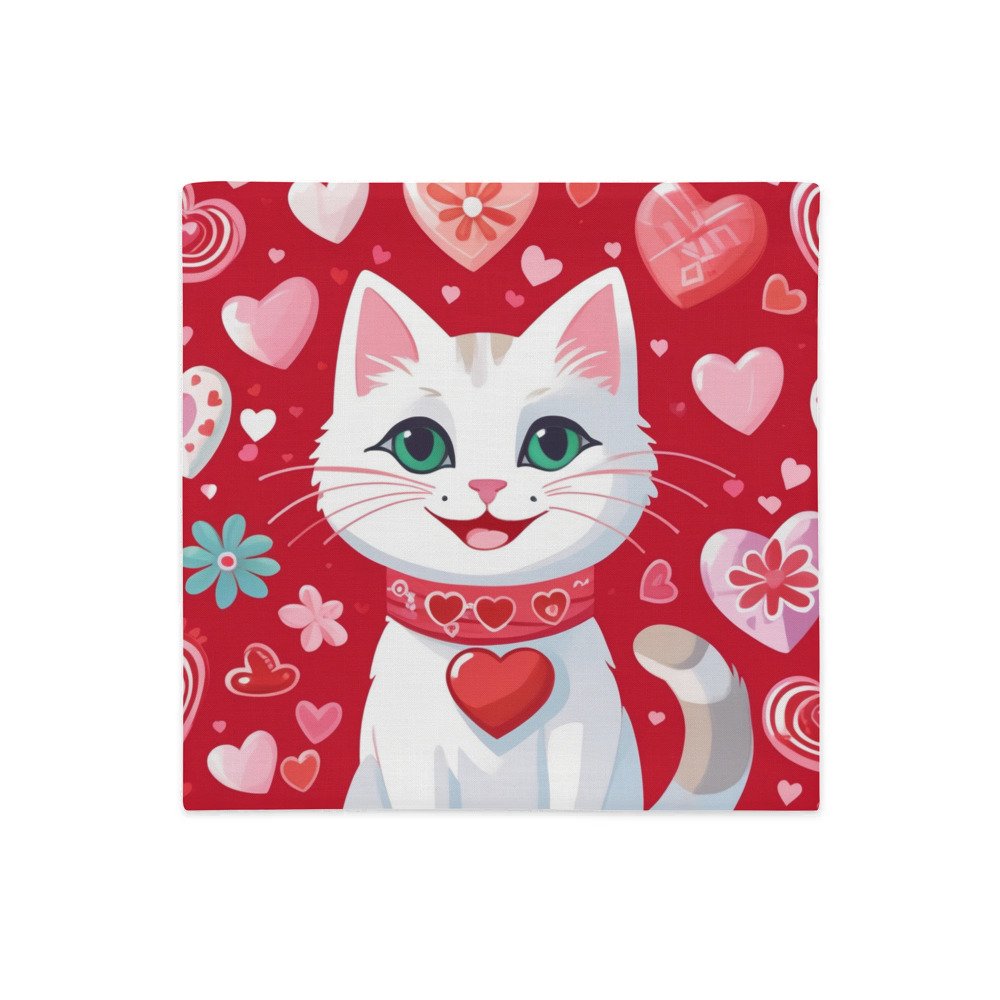 PugMug Custom White Companion Cat Premium Pillow Case