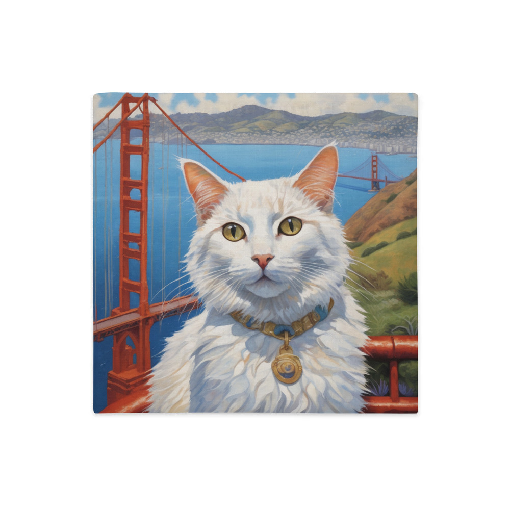 PugMug Custom White Companion Cat Premium Pillow Case