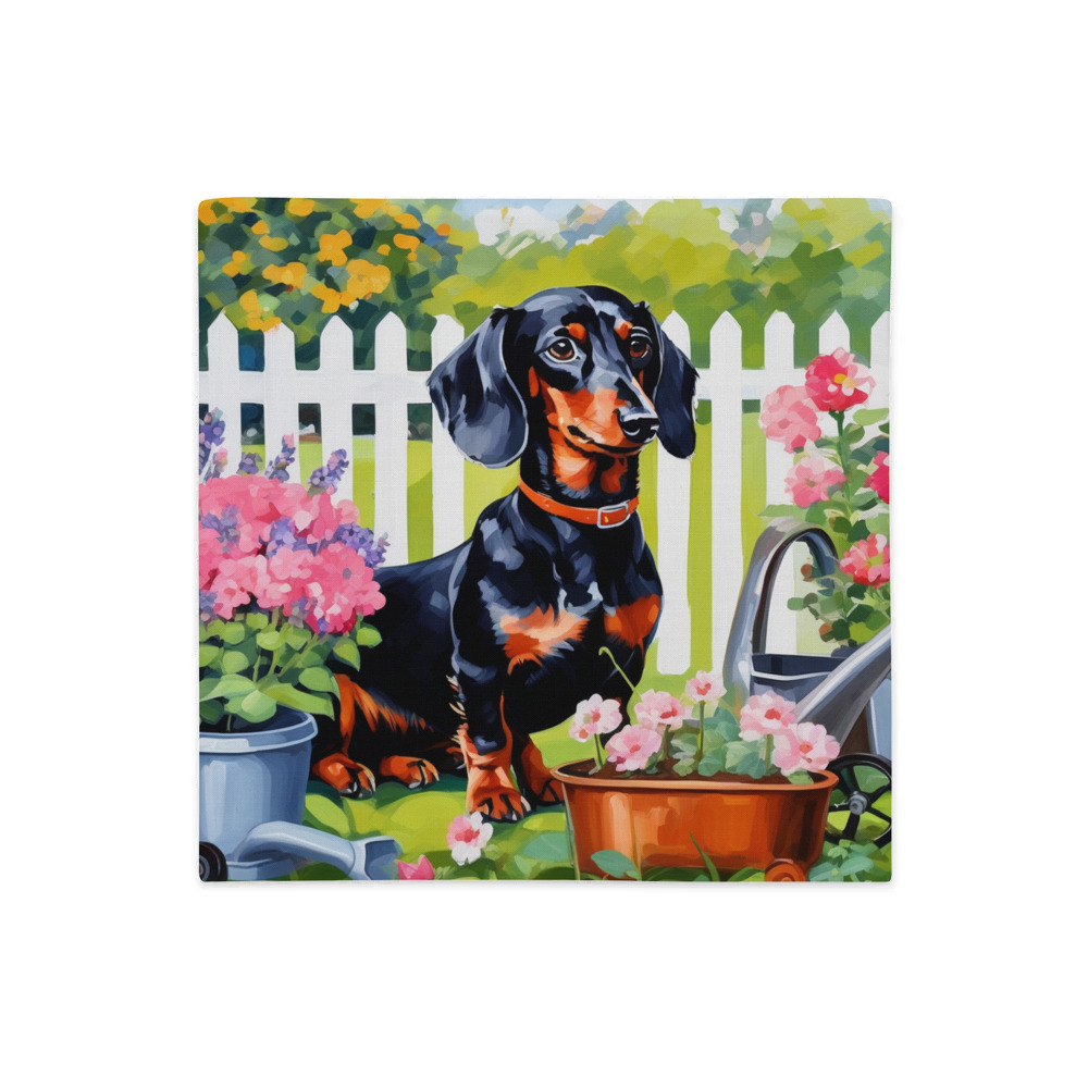 PugMug Custom Black Dachshund Premium Pillow Case