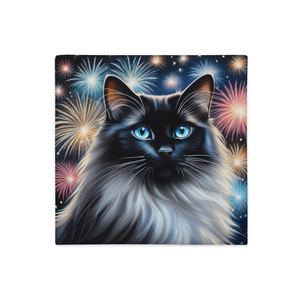 PugMug Custom Black Ragdoll Cat Premium Pillow Case