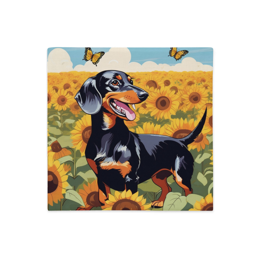 PugMug Custom Black Dachshund Premium Pillow Case