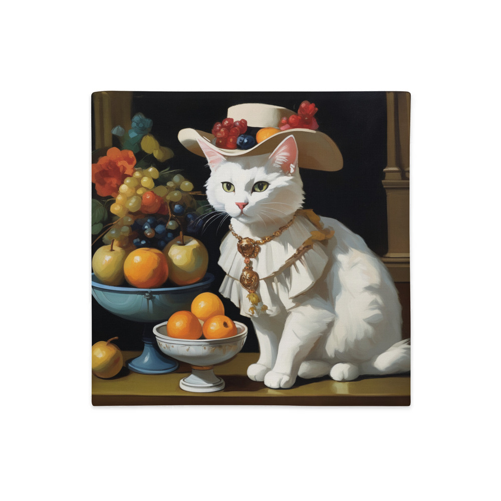 PugMug Custom White Companion Cat Premium Pillow Case