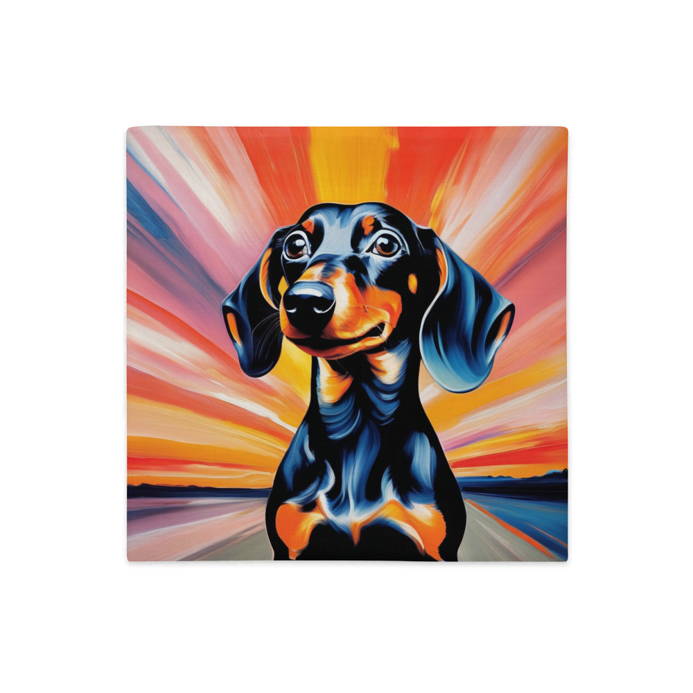 PugMug Custom Black Dachshund Premium Pillow Case