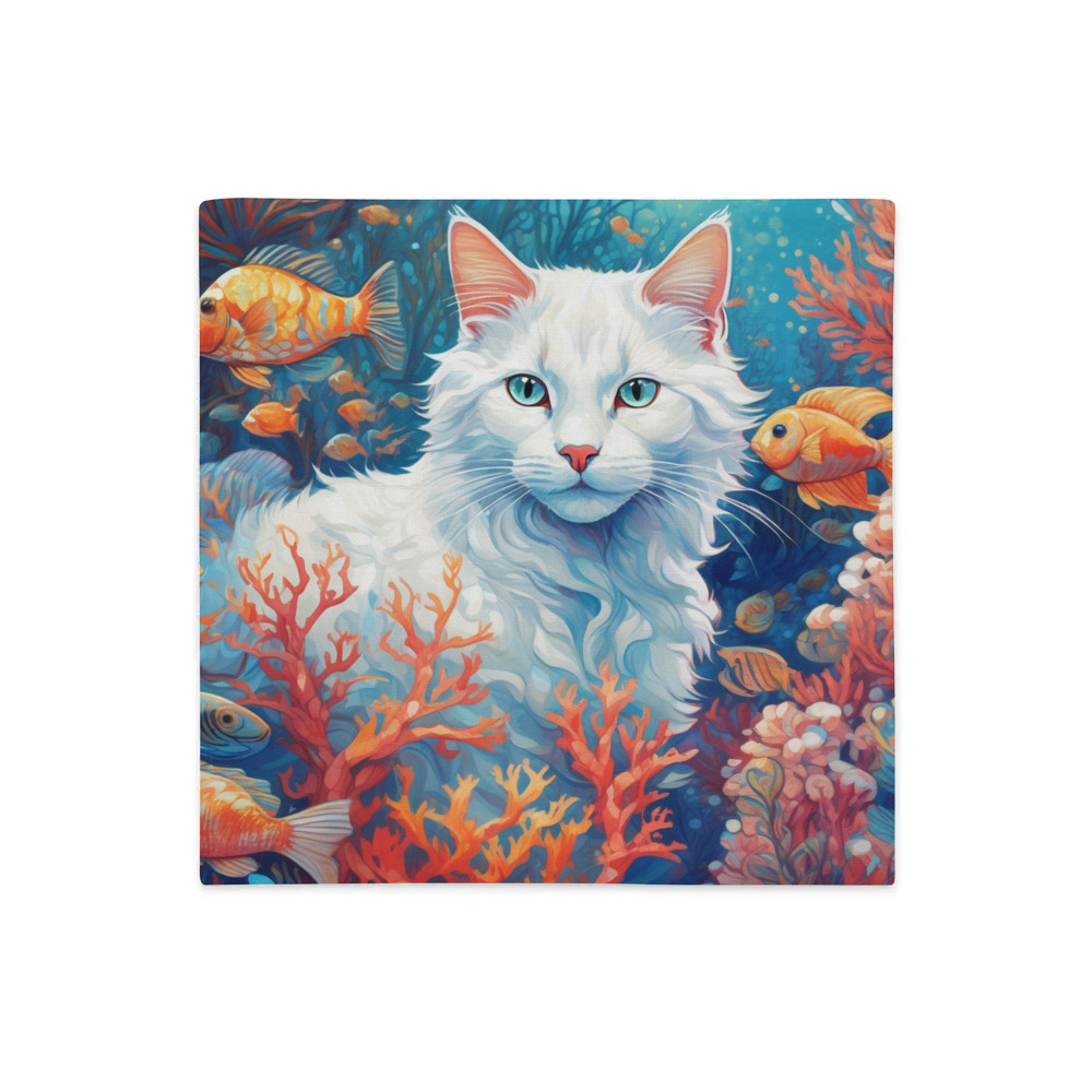 PugMug Custom White Companion Cat Premium Pillow Case