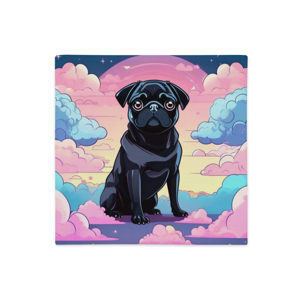 PugMug Custom Black Pug Premium Pillow Case