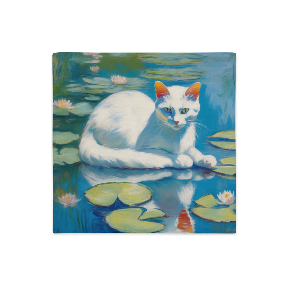 PugMug Custom White Companion Cat Premium Pillow Case