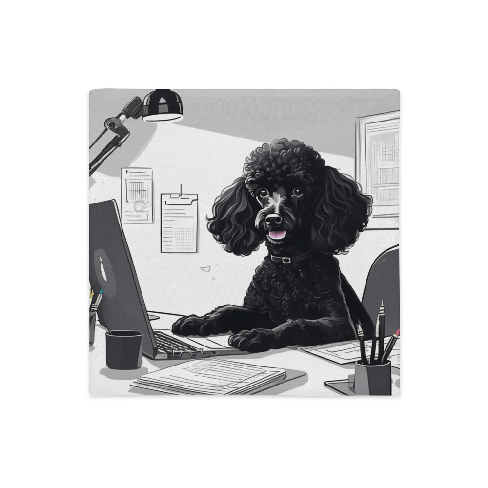 PugMug Custom Black Poodle Premium Pillow Case