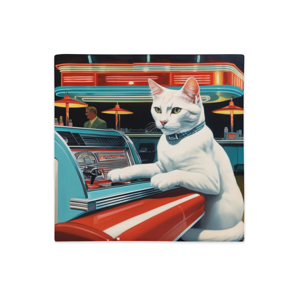 PugMug Custom White Companion Cat Premium Pillow Case