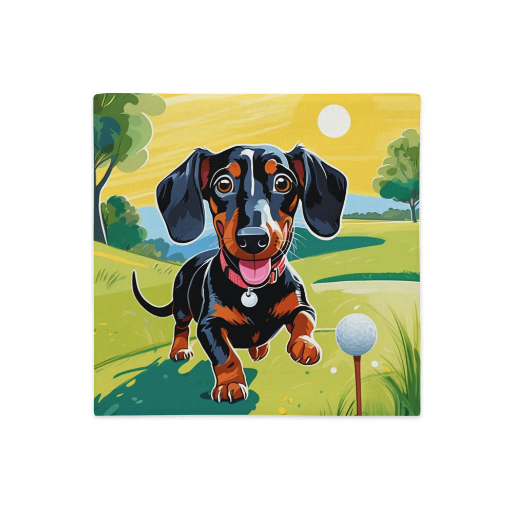 PugMug Custom Black Dachshund Premium Pillow Case