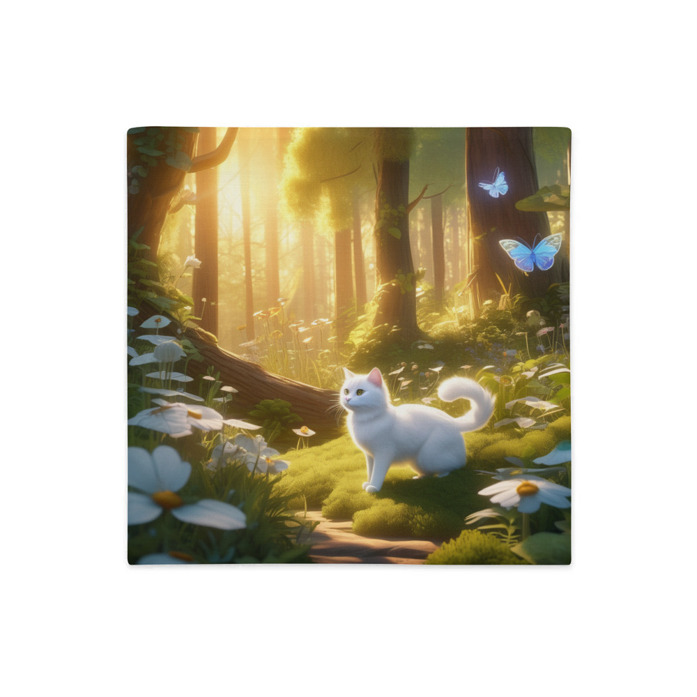 PugMug Custom White Companion Cat Premium Pillow Case