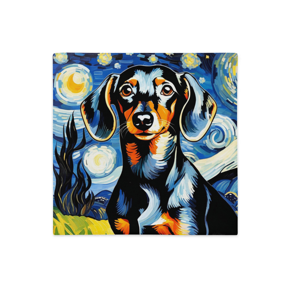 PugMug Custom Black Dachshund Premium Pillow Case