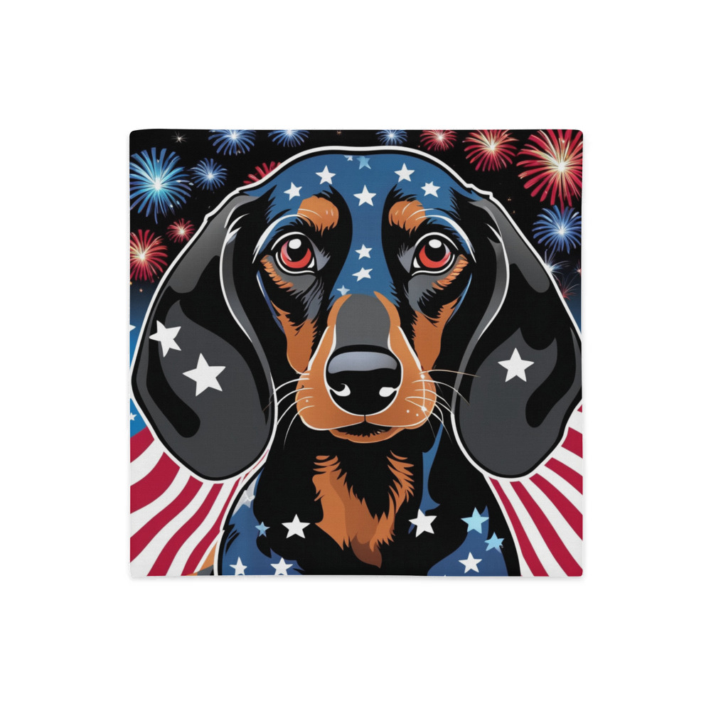 PugMug Custom Black Dachshund Premium Pillow Case