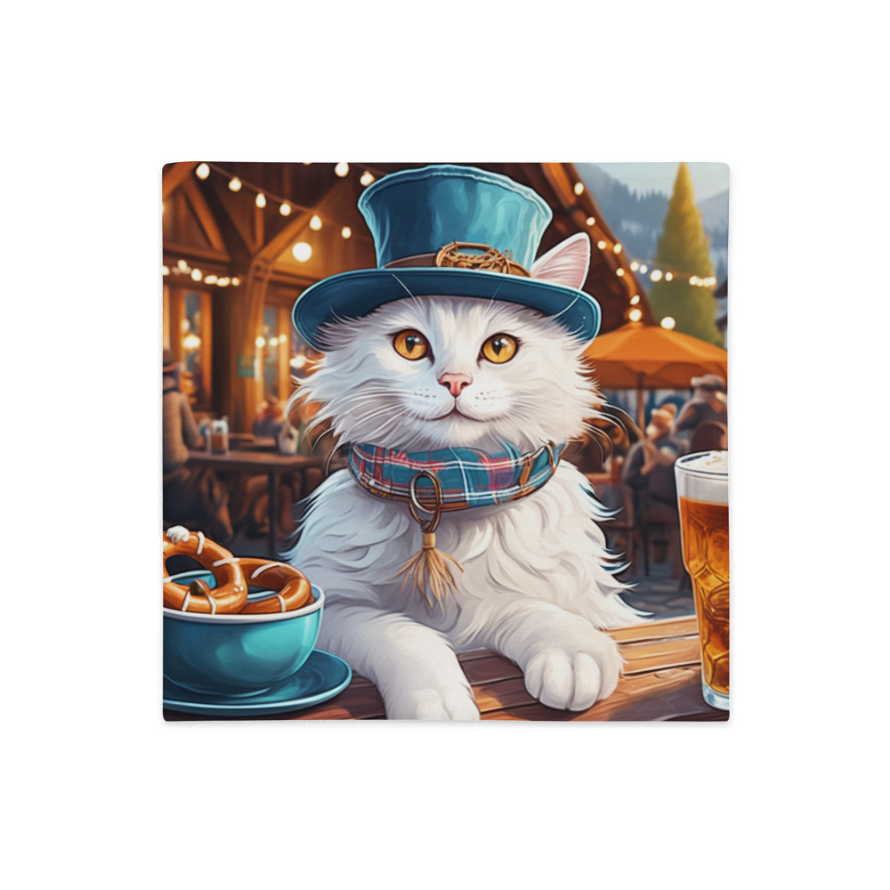 PugMug Custom White Companion Cat Premium Pillow Case