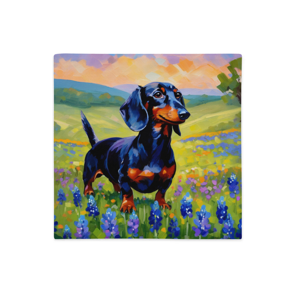 PugMug Custom Black Dachshund Premium Pillow Case