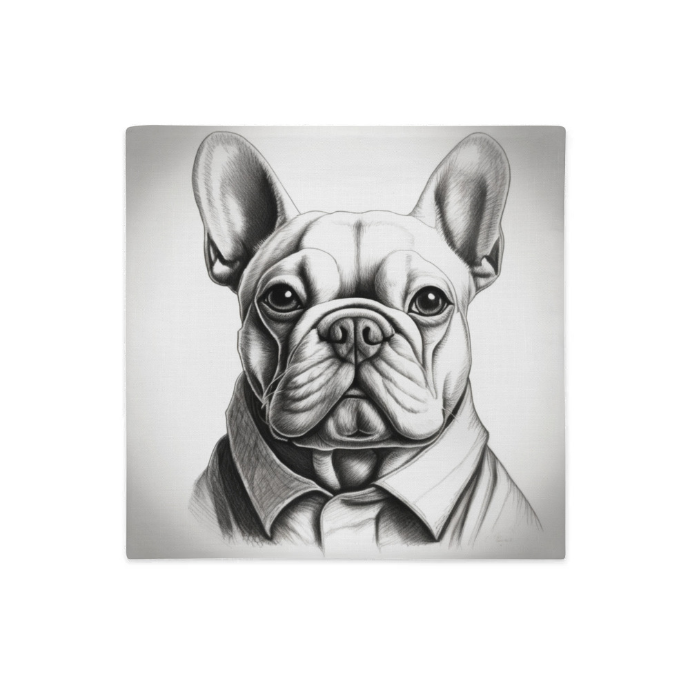 PugMug Custom White French Bulldog Premium Pillow Case