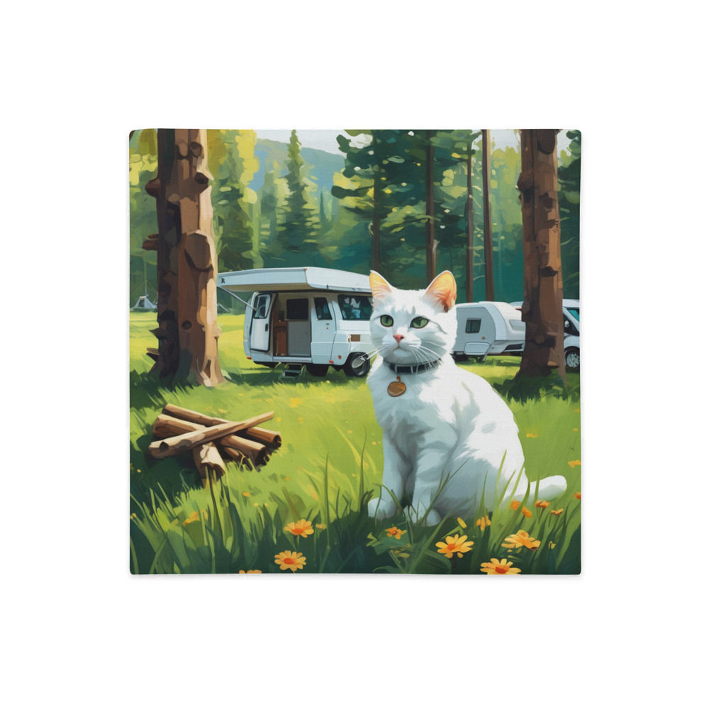 PugMug Custom White Companion Cat Premium Pillow Case