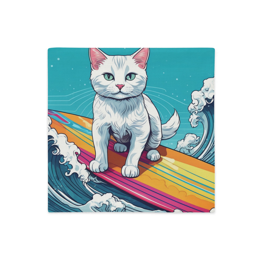 PugMug Custom White Companion Cat Premium Pillow Case