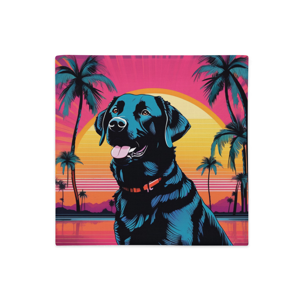 PugMug Custom Black Labrador Retriever Premium Pillow Case