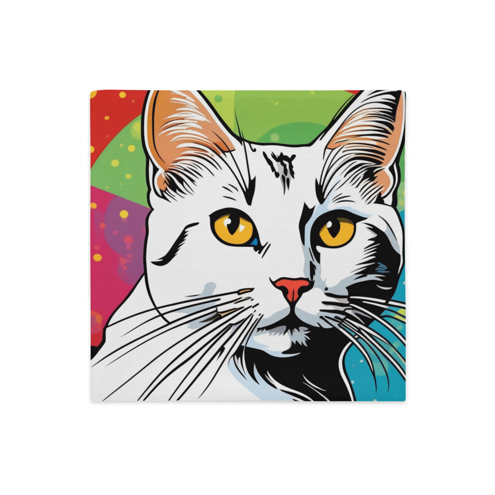 PugMug Custom White Companion Cat Premium Pillow Case