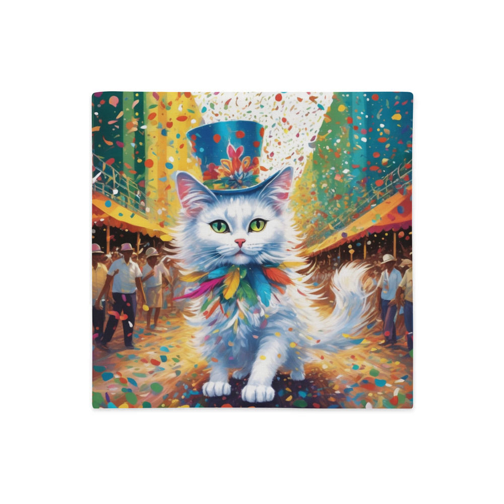 PugMug Custom White Companion Cat Premium Pillow Case