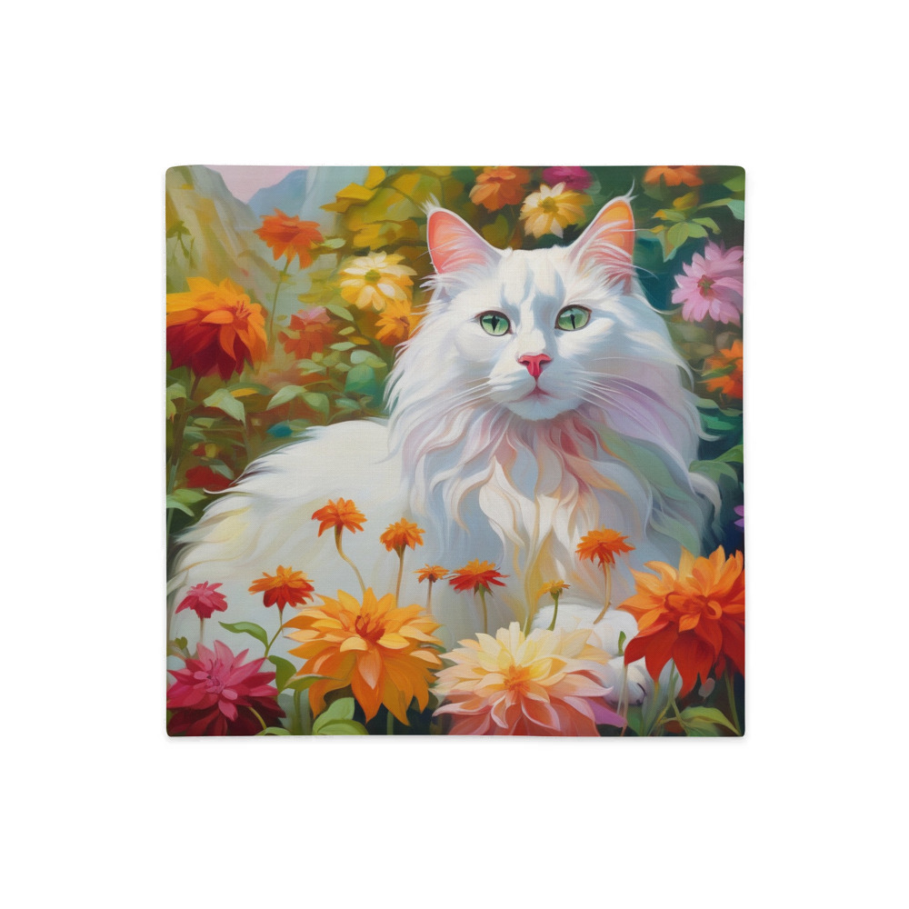 PugMug Custom White Companion Cat Premium Pillow Case