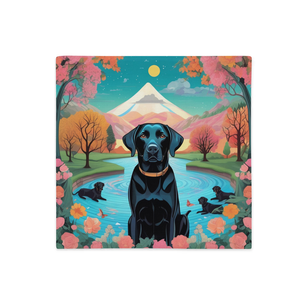 PugMug Custom Black Labrador Retriever Premium Pillow Case