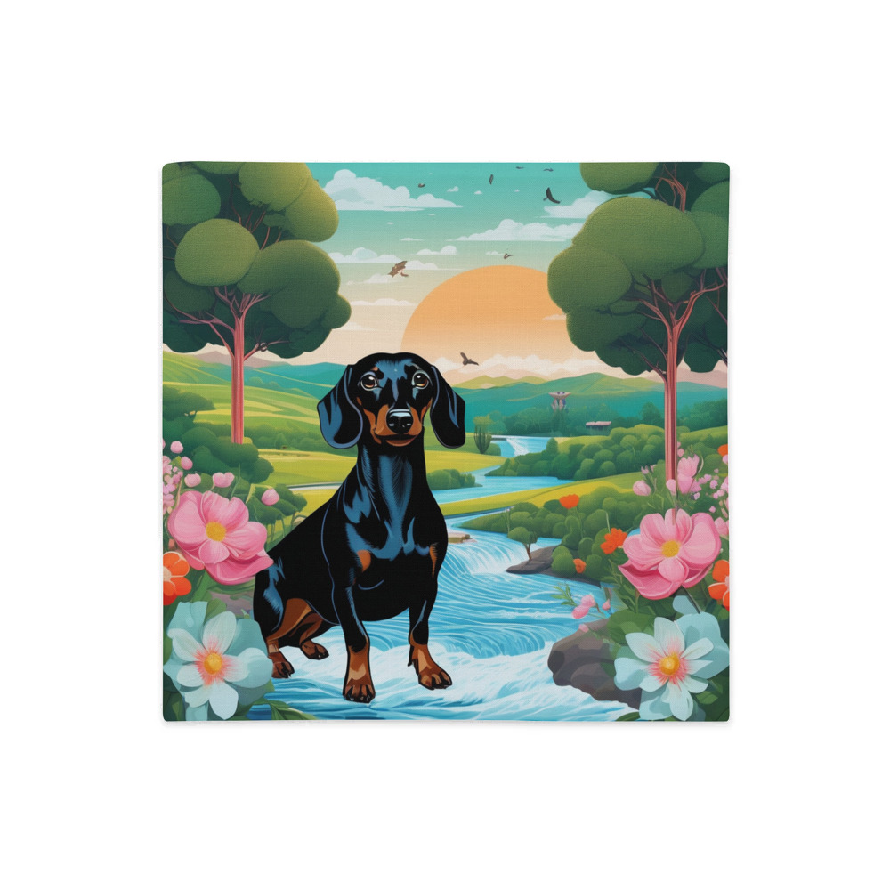 PugMug Custom Black Dachshund Premium Pillow Case