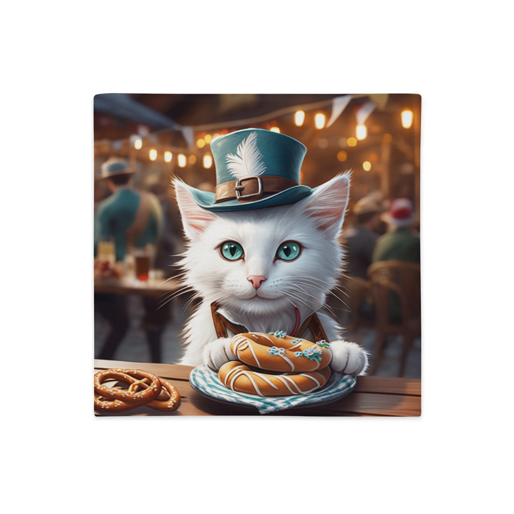 PugMug Custom White Companion Cat Premium Pillow Case