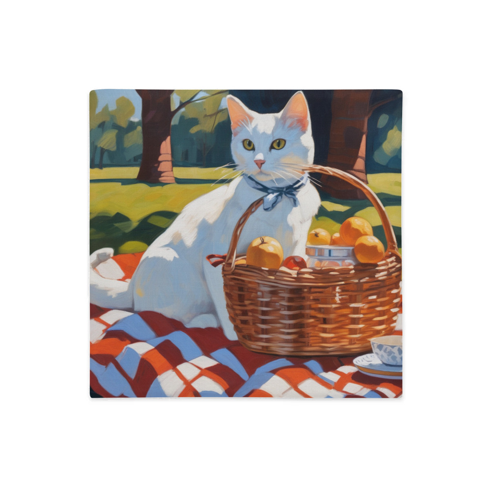 PugMug Custom White Companion Cat Premium Pillow Case