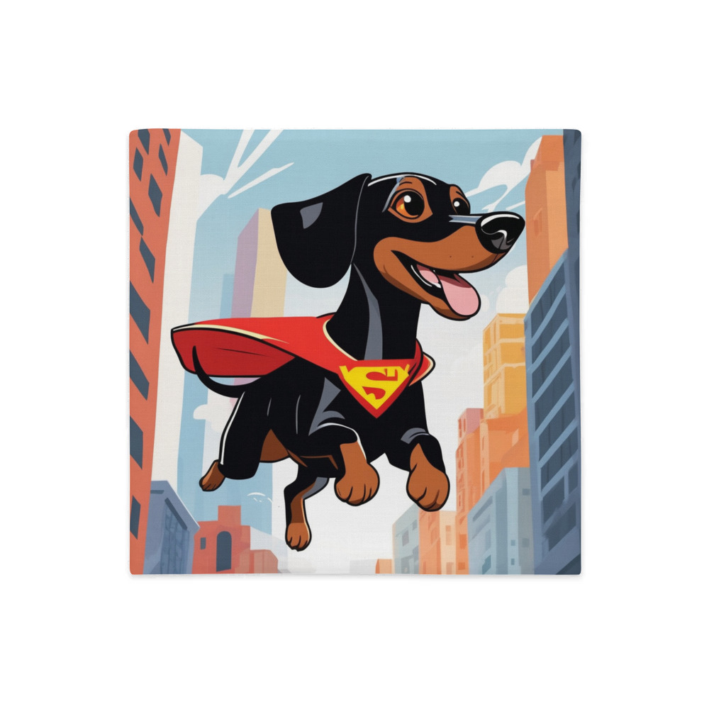 PugMug Custom Black Dachshund Premium Pillow Case