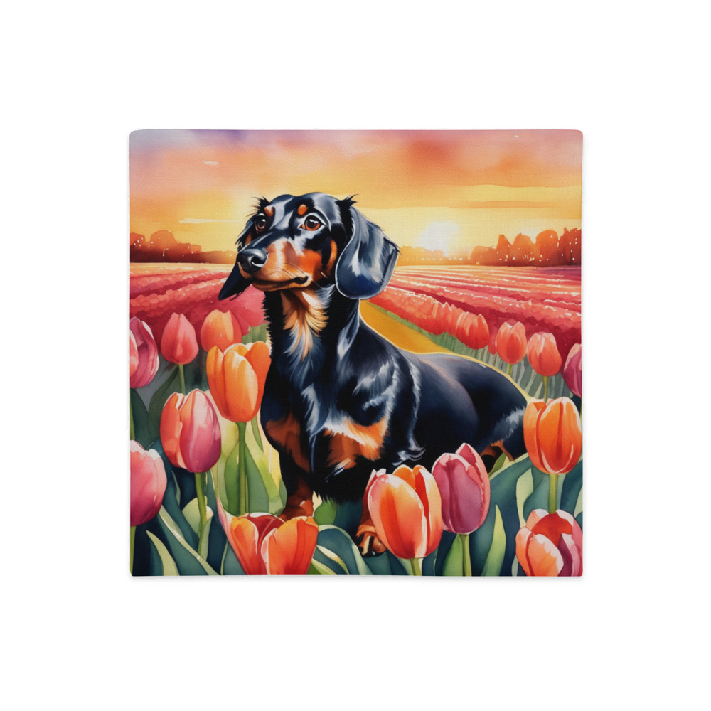 PugMug Custom Black Dachshund Premium Pillow Case