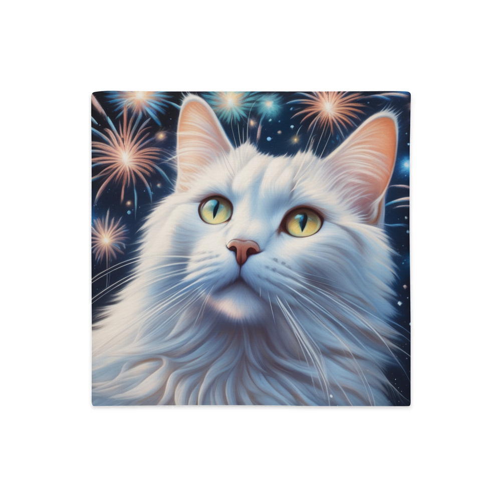 PugMug Custom White Companion Cat Premium Pillow Case