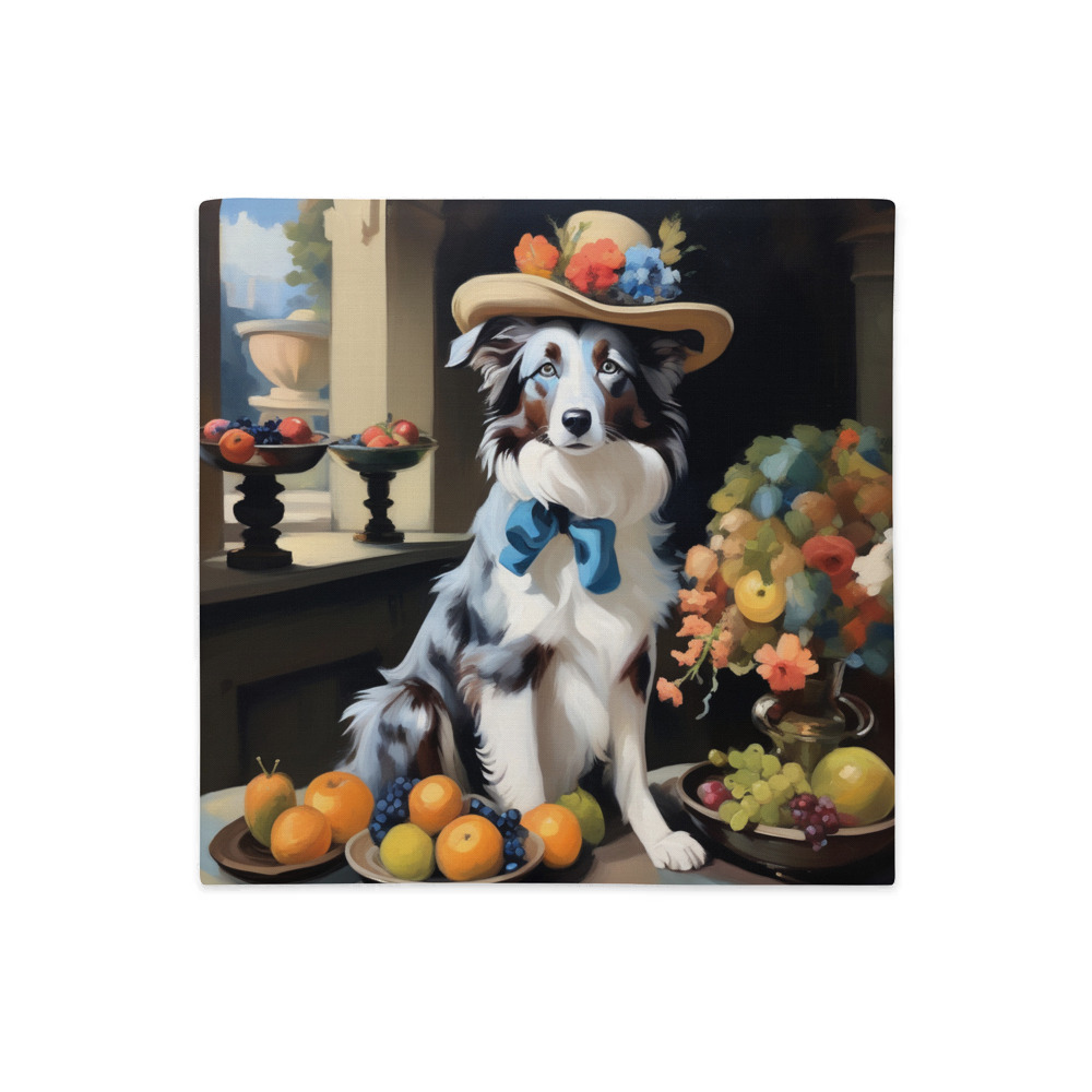 PugMug Custom Blue Merle Border Collie Premium Pillow Case