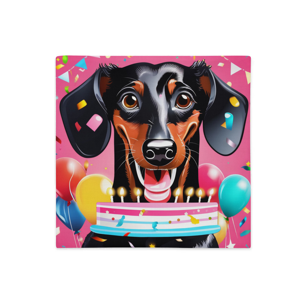 PugMug Custom Black Dachshund Premium Pillow Case