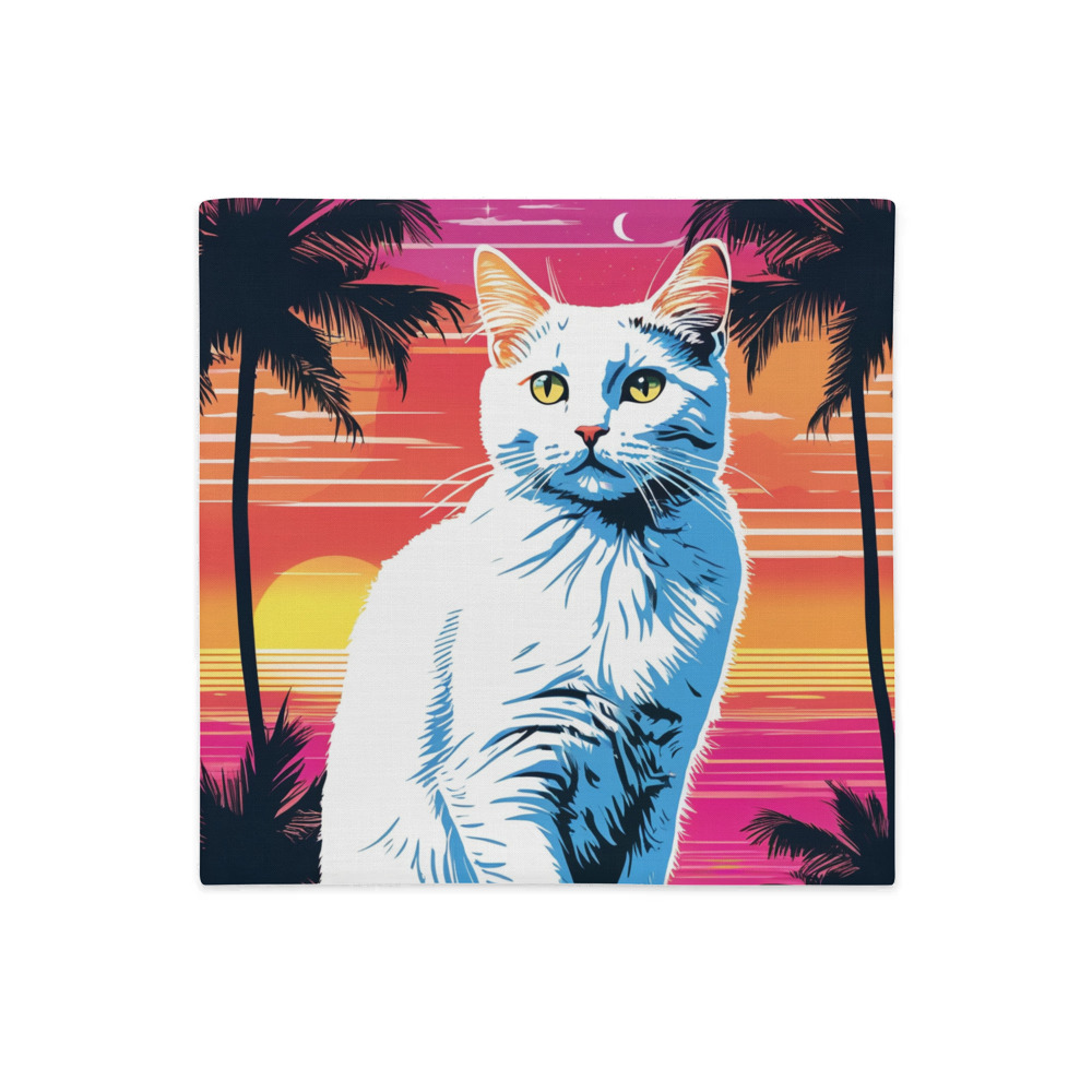 PugMug Custom White Companion Cat Premium Pillow Case