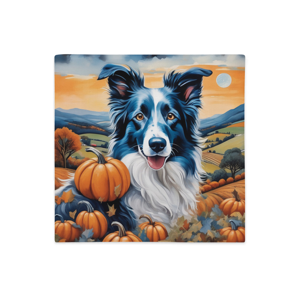 PugMug Custom Blue Merle Border Collie Premium Pillow Case