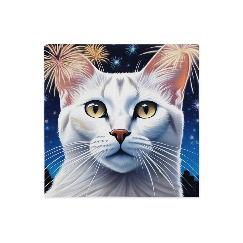 PugMug Custom White Abyssinian Cat Premium Pillow Case