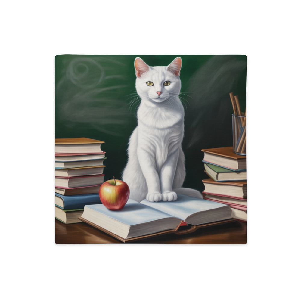 PugMug Custom White Companion Cat Premium Pillow Case