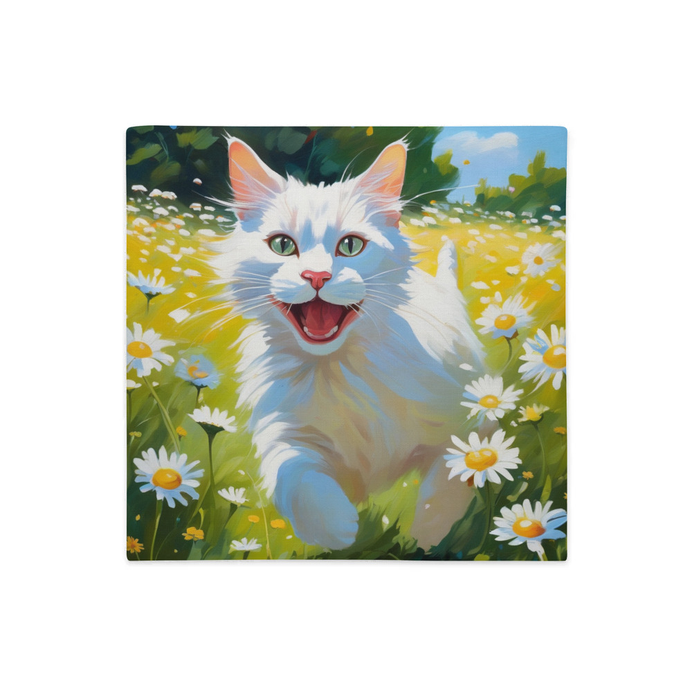 PugMug Custom White Companion Cat Premium Pillow Case