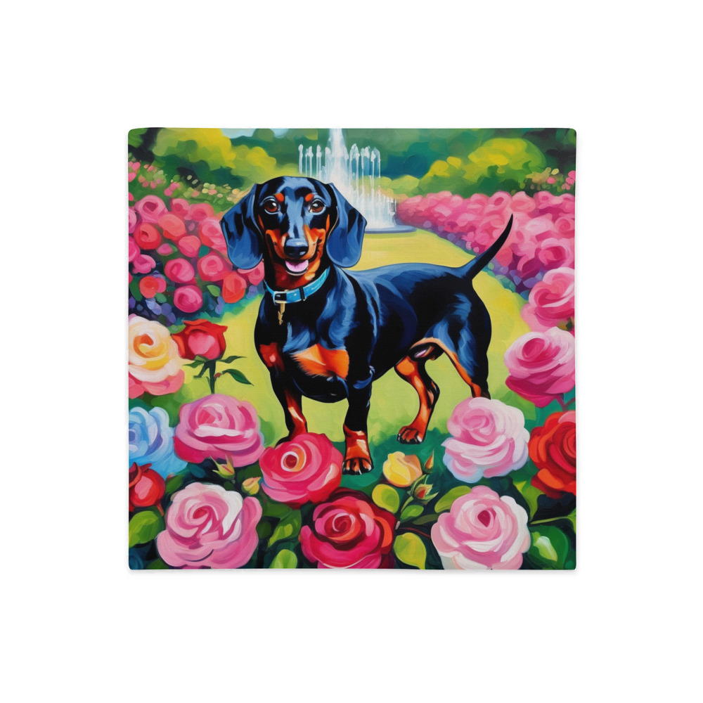 PugMug Custom Black Dachshund Premium Pillow Case