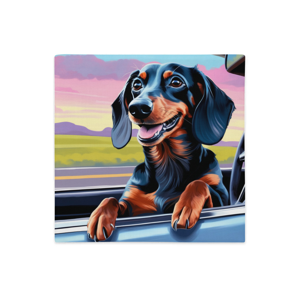 PugMug Custom Black Dachshund Premium Pillow Case