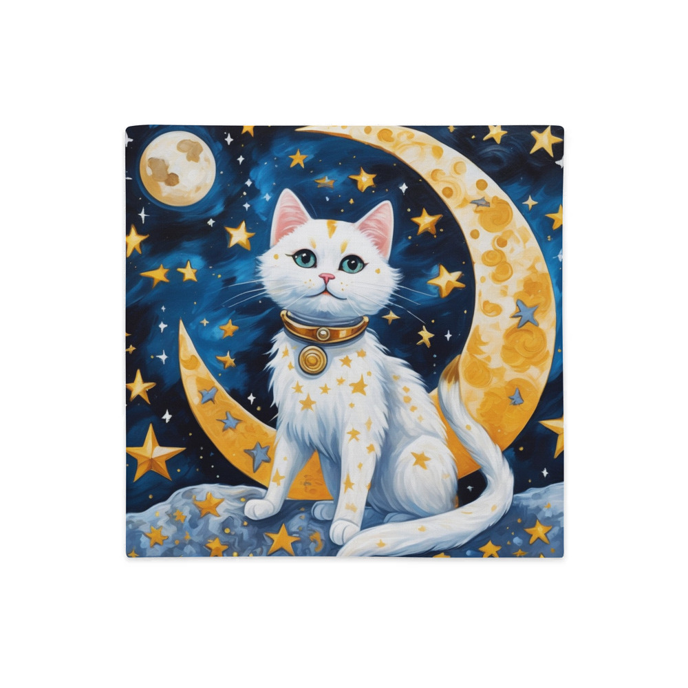 PugMug Custom White Companion Cat Premium Pillow Case