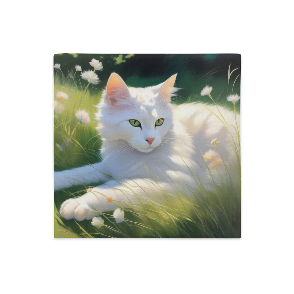 PugMug Custom White Companion Cat Premium Pillow Case