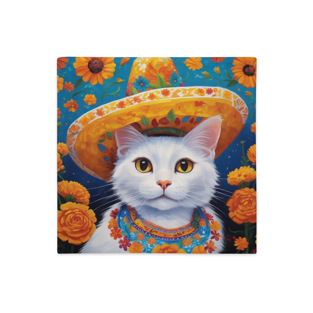 PugMug Custom White Companion Cat Premium Pillow Case