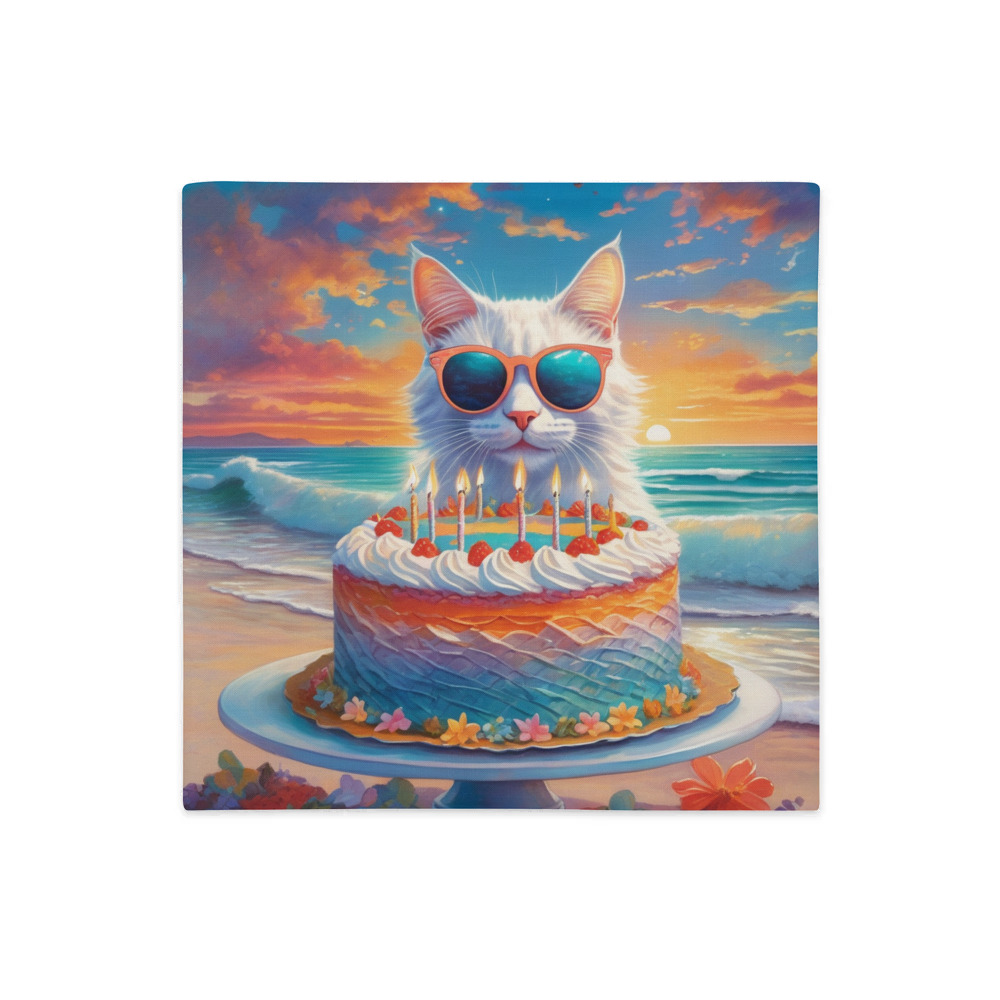 PugMug Custom White Companion Cat Premium Pillow Case