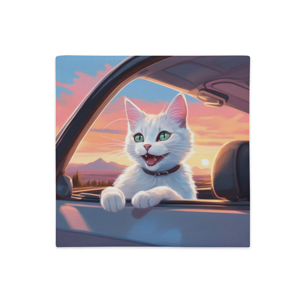 PugMug Custom White Companion Cat Premium Pillow Case